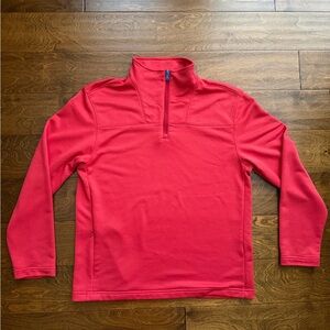 IZOD Mens 1/4 Zip Neck Sweatshirt Small Red Polyester